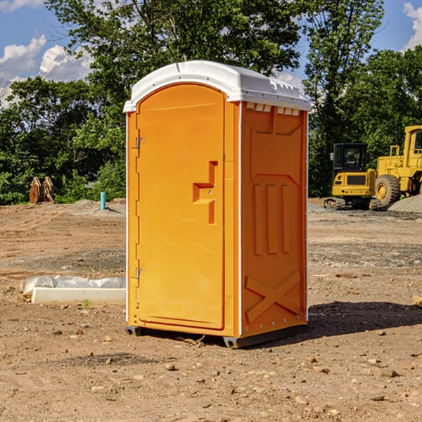 how often are the porta potties cleaned and serviced during a rental period in Flag Pond